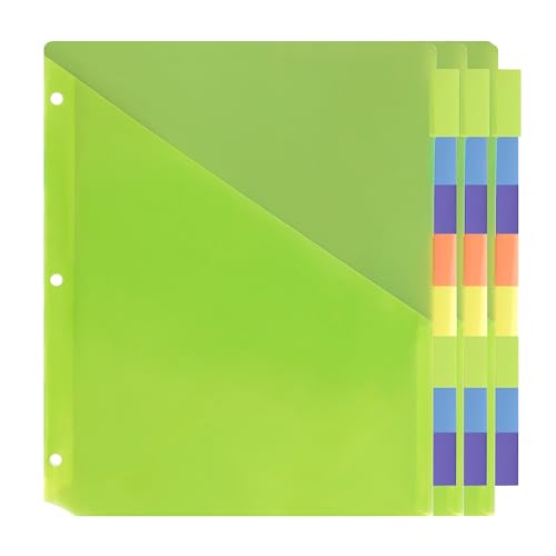 Darice 8-Tab Plastic Dividers 24 Pcs - Binder Dividers with Front Pockets and Tabs - Multicolored Plastic Divider for 3 Ring Binder - File Organization – Ideal for Office, Back to School Supplies - color: 8-tab 24 Pack/Front Pockets