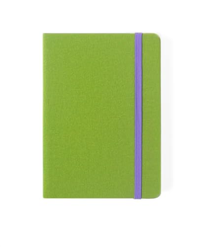 A6 Lined Hardcover Notebook, 100 GSM Paper, Olive | Soft-touch Alpha3 PU cover, lay-flat sewn binding, elastic closure, compact for meetings, planning, and notes on the go - color: Oliver, size: A6
