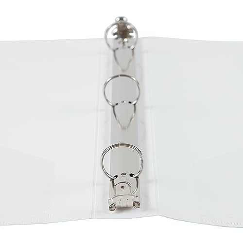 JAM PAPER Plastic 1 inch Binder - White 3 Ring Binder - Sold Individually - color: White, size: 1 inch