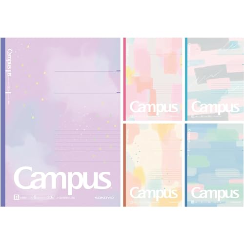 KOKUYO Composition Notebooks, 5 Pack Campus Semi-B5 Comp Book with Dot A 7mm Ruled, 30 Sheets, School Lined Notebook Acrylic Palette, Journal Notebook for Women Work Study Note Taking (NO-3CATN-L38X5) - color: ‎Acrylic Palette