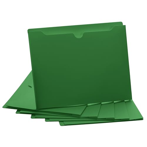 Green File Jackets, 2 Inch Expansion, Letter Size, Reinforced Straight-Cut Tab, 6 Pack - color: Green, style: 2 Inch Expansion