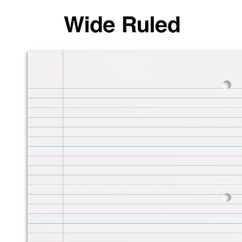 TRU RED 3‑Subject Notebook, 8” x 10.5”, Wide Ruled, 120 Sheets, Assorted Colors, 3‑Pack