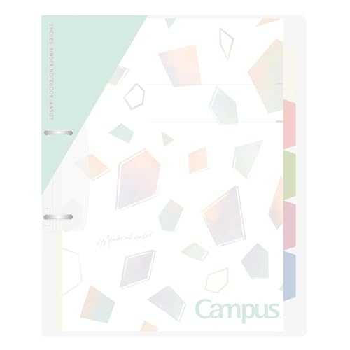 Kokuyo Campus Refillable Notebook, A4 Slim 2 Ring Binder Notebook with 5 Subject Dividers, 100 Sheets Capacity. Suitable for 30 Holes Loose Leaf Paper, Mineral Color Sorbet Blue (Le-PP158-L4LB) - color: Sorbet Blue, size: A4