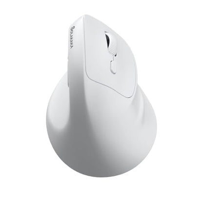 SOLAKAKA SM520 Ergonomic Mouse with 24000 DPI, Vertical Mouse with Programmable Side Button, Wireless Mouse with Tri-Mode Connection - BT5.0/USB-C/2.4GHz, for Desktop, PC, Laptop (White) - color: white
