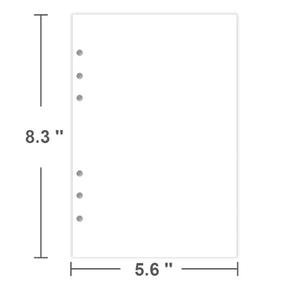 (3-Pack) A5 Blank Paper - 6-Hole Punched Paper Refills for A5 Binder, 240 Sheets/480 Pages Printer Paper, 100gsm, White, 5.6'' x 8.2'' - size: 5.8"x8.2", style: 3-Pack