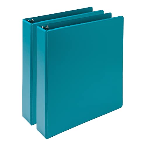 Samsill Plant-Based 1.5 Inch Durable Round Ring, View Binder, Eco-Friendly, USDA Certified Biobased, 2 Count,Pack of 1, Turquoise - color: Turquoise, size: 1.5", style: 2 Pack