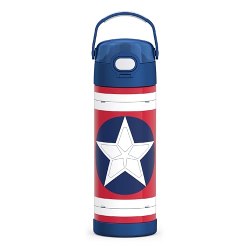 THERMOS FUNTAINER Water Bottle with Spout, 16oz, Brave New World | Kids Stainless Steel Insulated Water Bottle, Keeps Drinks Cold Longer for School & Play, BPA-Free - color: Captain America: Brave New World Movie, size: 16 Ounces