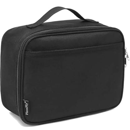 FlowFly Kids Lunch box Insulated Soft Bag Mini Cooler Back to School Thermal Meal Tote Kit for Girls, Boys, Black - color: Black