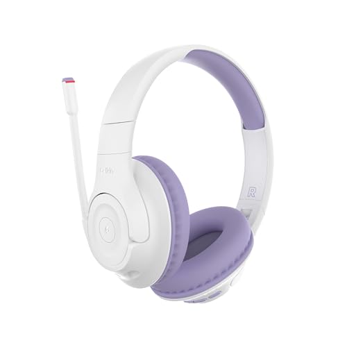 Belkin SoundForm Inspire Wireless Over-Ear Headset for Kids, Online Learning & Travel w/Built-in Microphone, 85dB Safe Volume Limit, 35H Battery - Compatible w/iPhone, iPad, Galaxy & More - Lavender - color: Lavender, style: Wireless