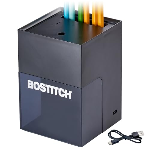 Bostitch Konnect Rechargeable Battery Pencil Sharpener for KT2 Desk Organizer No.2/Colored Pencils, Black - color: Black, style: Executive