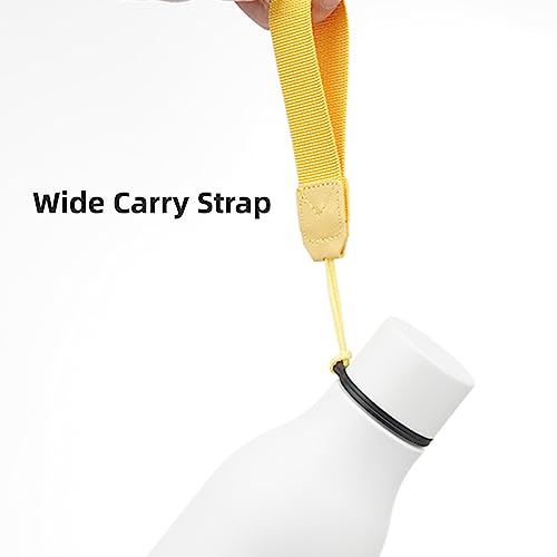 Konokyo Insulated Water Bottle with Strap,18 oz Double Wall Stainless Steel Vacuum Bottles Metal Water Flask,White - color: White, size: 18 Ounces
