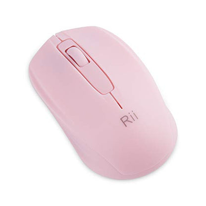 Rii Wireless Mouse,2.4G Portable Computer Mice for PC, Laptop, Windows,Office Included Wireless USB dongle (Pink) - color: Pink