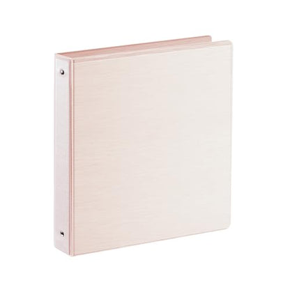SUIN 1 Inch 3 Ring Binder, Clear 1'' View Presentation Binders with 2 Pockets, Fits 8.5 x 11 Letter Size, Durable Polypropylene, Non-Stick & PVC-Free for School, Office & Home (Brushed Pink) - color: Brushed Pink
