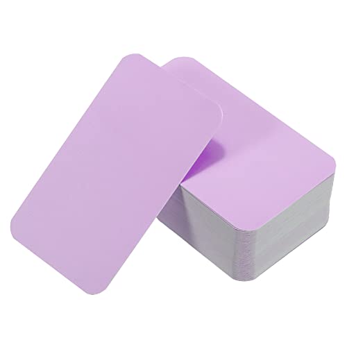 PATIKIL 3.5" x 2" Blank Paper Business Cards, 100 Pack Small Index Flash Cards Words Message Note Card Mini Paper Tags for DIY Gift Craft Scrapbooking, Purple - color: Purple