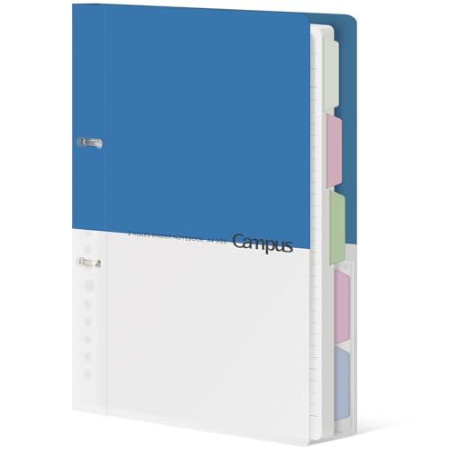 KOKUYO 5 Subject Spiral Notebook Journal, Campus 110 Sheets A4 Refillable Notebook with Dividers Tabs, College Ruled Binder Notebook for Work School Note taking, Blue - color: Blue, size: A4