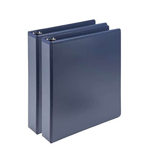 Samsill Plant-Based 1.5 Inch Durable D-Ring, View Binder, Eco-Friendly, USDA Certified Biobased, 2 Count,Pack of 1, Indigo Blue - color: Indigo, size: 1.5-Inch, style: 2 Pack