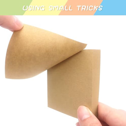 Sticky Notes 3x3 Self-Stick Notes Pads with 6 Bright Colors, Easy to Post for Office, School, Home, 6 Pads/Pack, 100 Sheets/Pad(Kraft Paper) - color: Kraft Paper