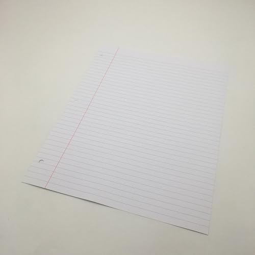 Filler Paper, 8-1/2" x 11", College Rule, 3-Hole Punched, Loose-Leaf Paper for 3-Ring Binders,100sheets per pack(white)