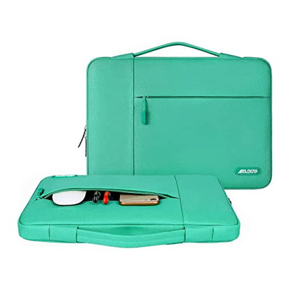 MOSISO Laptop Case 13.3 inch, 13-13.3 inch Laptop Sleeve with Handle Compatible with MacBook Air/Pro 13/Pro 14 M5 M4 M3 M2 M1,HP Dell ASUS Lenovo, Polyester Multifunctional Computer Bag, Biscay Green - color: Biscay Green, size: 13.3 inch