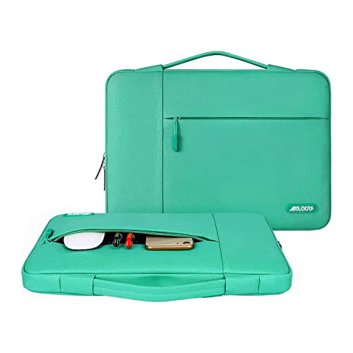 MOSISO Laptop Case 13.3 inch, 13.3 inch Laptop Sleeve with Handle | Compatible with MacBook Air/Pro 13/Pro 14, HP Dell ASUS Lenovo, Polyester Multifunctional Computer Bag, Biscay Green - color: Biscay Green, size: 13.3 inch