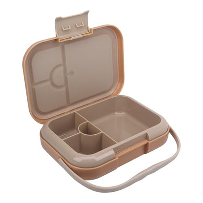 Bento Midi Lunch Box with carrying handle – 4 No-Mix Compartments | Microwave & Dishwasher Safe,Removable Tray | 900ML OZ (Pink Dark Powder) - color: Pink Dark Powder