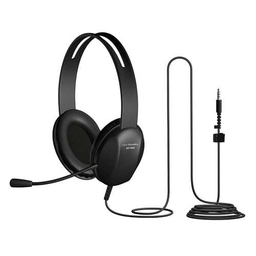 Cyber Acoustics Stereo PC Headset (AC-4000), 3.5mm Connection, Noise Canceling Microphone for PC, Mac and, Tablets, Perfect for Classroom or Home - size: 1 Unit