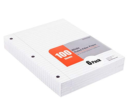 Mintra Office Filler Paper (Wide Ruled, 2400 Sheets (4-6pks)) - color: Wide Ruled, size: 2400 Sheets (4-6pks)