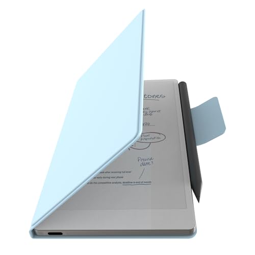 E NET-CASE Case for Remarkable Paper Pro Move 7.3", Premium Leather Folio with Auto Wake/Sleep | Skin Touch Leather Cover | Microfiber Lining (Sky Blue) - color: Sky Blue