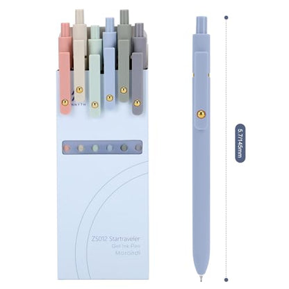 Ddaowanx Gel Pens, 0.5mm Fine Point Quick Dry Blue Ink Pens Retractable, Cute Colorful Barrel Smooth Writing Pen, Aesthetics Gifts for Women Men (6 Pcs-Blue Ink) - color: 6 Pcs-Blue Ink