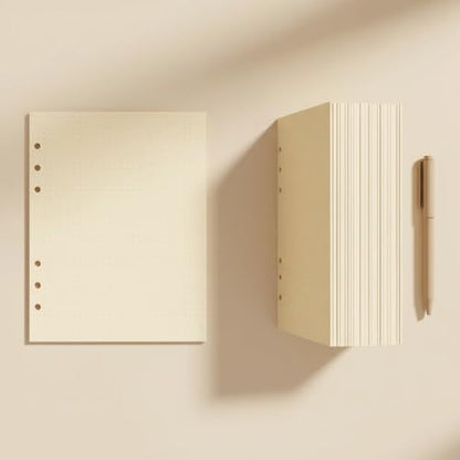 A5 Binder Refill Paper, 6-Hole Dot Grid, 160 Sheets No Bleed | 160 Sheets/320 Pages, Dot Grid Ruled Paper, Thick No Bleed Through, A5 6-Ring Binder Planner Refill Inserts - style: Dotted Paper