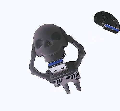 128GB USB 3.0 플래시 드라이브 참신한 만화 해골 고속 전송 속도 펜드라이브 메모리 스틱 - color: 스켈레톤.