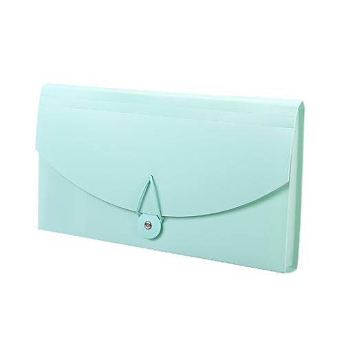 Generic 13 Pockets Expanding File Folder Document Organizer Accordion Folder Plastic with Buckle Design for VAT Invoices Receipts Storage (Green) - color: Green