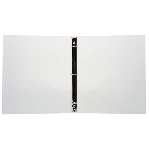 JAM PAPER Plastic 0.75 inch Binder - Clear 3 Ring Binder - Sold Individually - color: Clear, size: 0.75 inch
