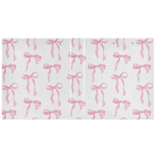 Bowknot Riband Pink Bow Dots Preppy Cute Binder 3 Ring 1.5 Inch Binder with Clipboard&Pockets, Hardcover Binders Heavy Duty Large File Folder for Office School Supplies - Holds 200 Sheets - color: Bowknot Riband Pink Bow, size: 1 Pack-12.4x10.63in