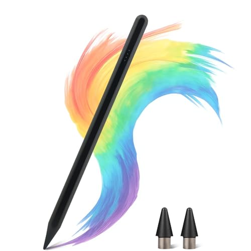 Universal Stylus Pen for iPad iPhone Android Tablets, No Bluetooth or Pairing Needed, USB-C Fast Charging, 4 LED Battery Indicators, Works with Most Touchscreen Devices, Black