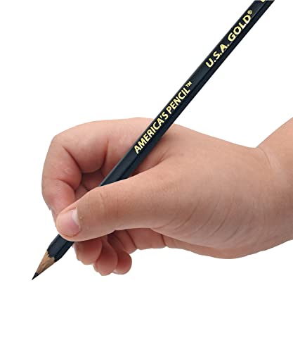 RoseArt U.S.A. Gold Pre-Sharpened American Wood Cased #2 HB Black Pencils, 48 Pack - color: Black, size: 1 Count (Pack of 48)