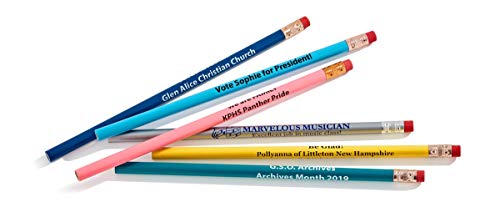 Pencil Guy Promotional Personalized Imprinted Dark Green Round Pencils 144 to a box. 19 color(s) to choose from! - color: Dark Green, size: 1 Count (Pack of 144)