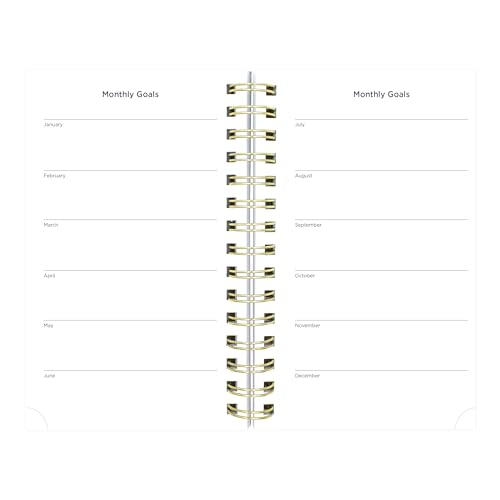 Blueline® Essential Academic Daily/Monthly Planner, August 2026 to July 2027, Gold Twin-Wire Binding, Poly Cover, 8" x 5", Nautical Design, Shells (CA214PH.03) - color: Shells