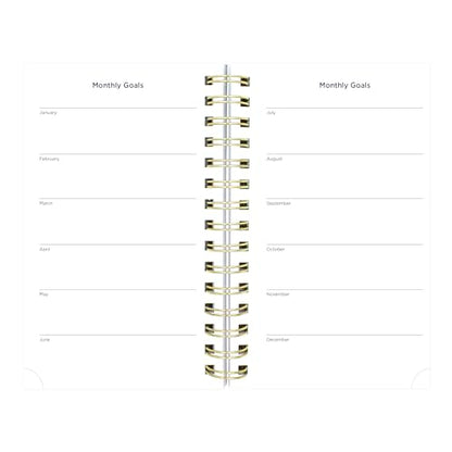 Blueline® Essential Academic Daily/Monthly Planner, August 2026 to July 2027, Gold Twin-Wire Binding, Poly Cover, 8" x 5", Nautical Design, Cabana (CA214PH.02) - color: Cabana