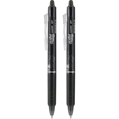 PILOT FriXion Clicker Erasable, Refillable & Retractable Gel Ink Pens, Fine Point, Black Ink, 2-Pack (31460) - color: Black, size: 2 Count (Pack of 1), style: Gel Pens