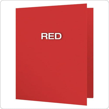 Oxford Two-Pocket Folders w/Fasteners, Red, Letter Size, 25 per Box (57711) - color: Red, size: 25 Count