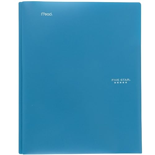 Five Star 2 Pocket Folders, Plastic Folders with Prong Fasteners, Holds 11” x 8-1/2”, Tidewater Blue, White, Amethyst Purple, Harvest Yellow (38136) (Pack of 24) - color: Trend, size: 24 Pack