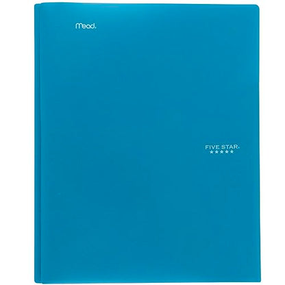 Five Star 2 Pocket Folders, Plastic Folders with Prong Fasteners, Holds 11” x 8-1/2”, Tidewater Blue, White, Amethyst Purple, Harvest Yellow (38136) (Pack of 24) - color: Trend, size: 24 Pack
