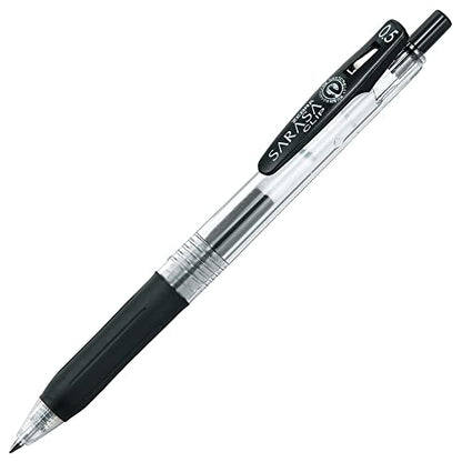 Zebra Pen Sarasa Clip Recycled Retractable Gel Pen, 0.5mm Fine Point, Black Ink, Water-Based, Ideal for Office and School, Journal, Note Taking and Planner Use, 75% Recycled, 12-Pack (47310) - color: Black