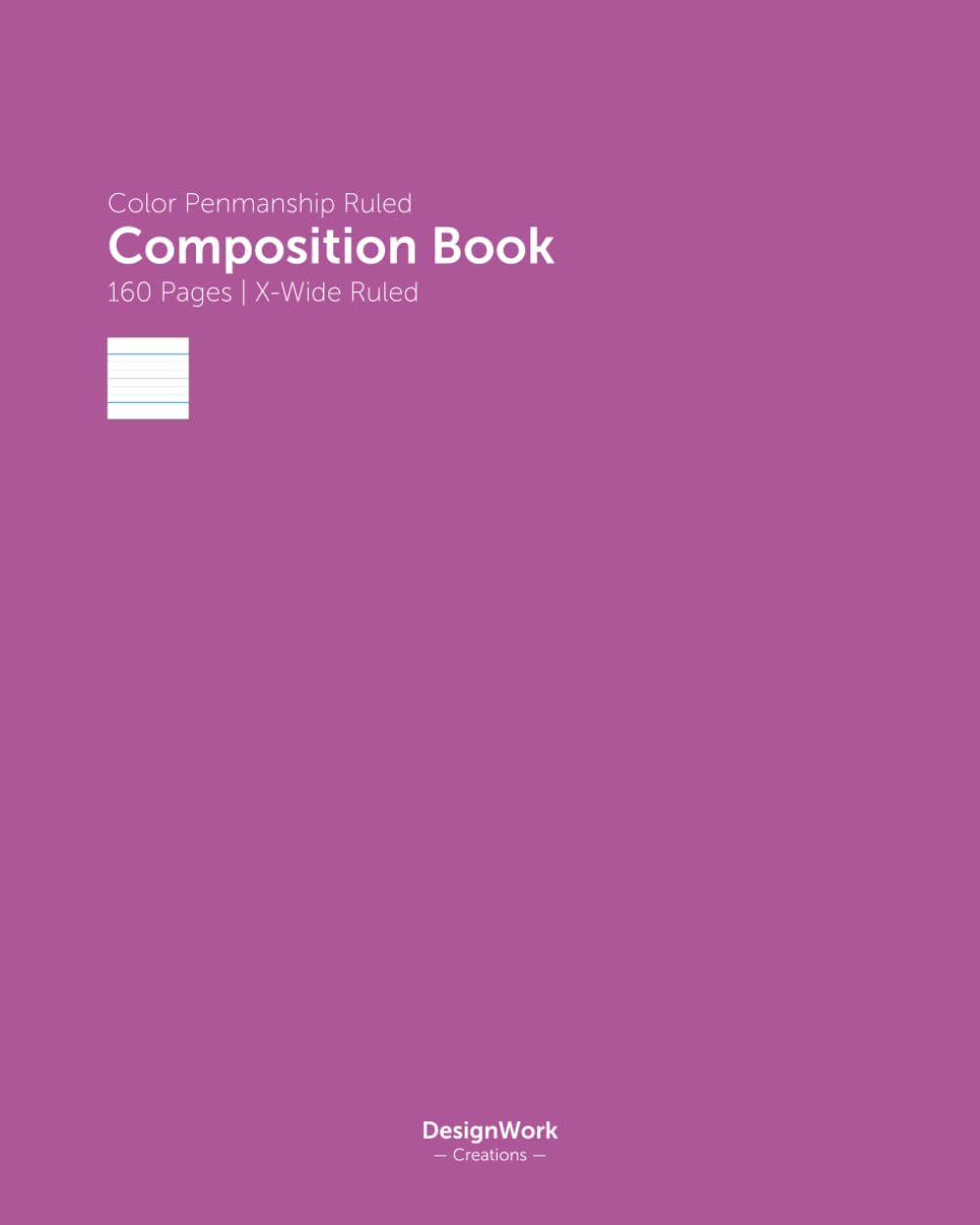 Color Penmanship Ruled Composition Book: 160 Pages | X-Wide Ruled — Neon Violet Cover