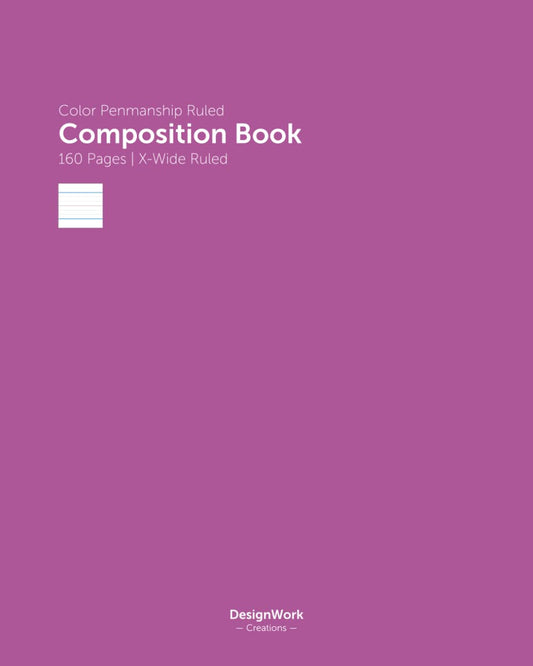 Color Penmanship Ruled Composition Book: 160 Pages | X-Wide Ruled — Neon Violet Cover