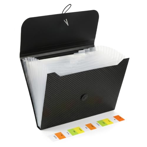 Accordion File Organizer 13 Pockets Expanding File Folder for School Office - color: White: Style 1