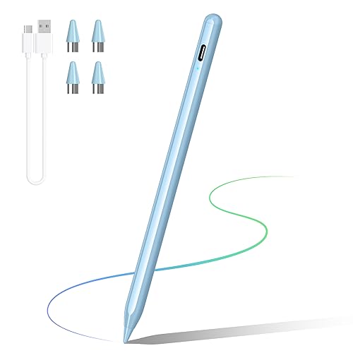 Stylus Pens for Touch Screen, DRYMOKINI Stylist Pen Compatible for Android and i-OS Tablet/Phones, Rechargeable Universal Stylus Pencil Compatible for A-pple/i-Pad/Phone Tablet, Blue - color: Blue