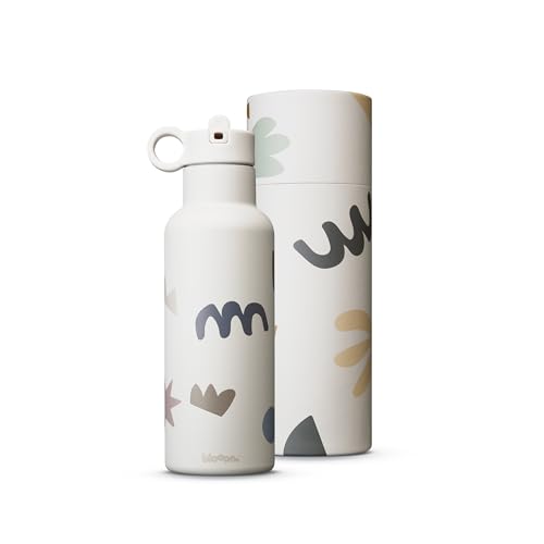 Blooom Insulated Stainless Steel Kids Water Bottle With Straw Lid | Durable, Leakproof, Cupholder Friendly | Kids Tumbler for School, Travel and Outdoors | Modern Design (Shapes, 16 oz) - color: Shapes, size: 16 Ounces