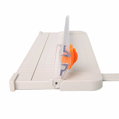 Work4U 9 Inch Paper Cutter, A5 Portable Scrapbooking Trimmer, Creamy White